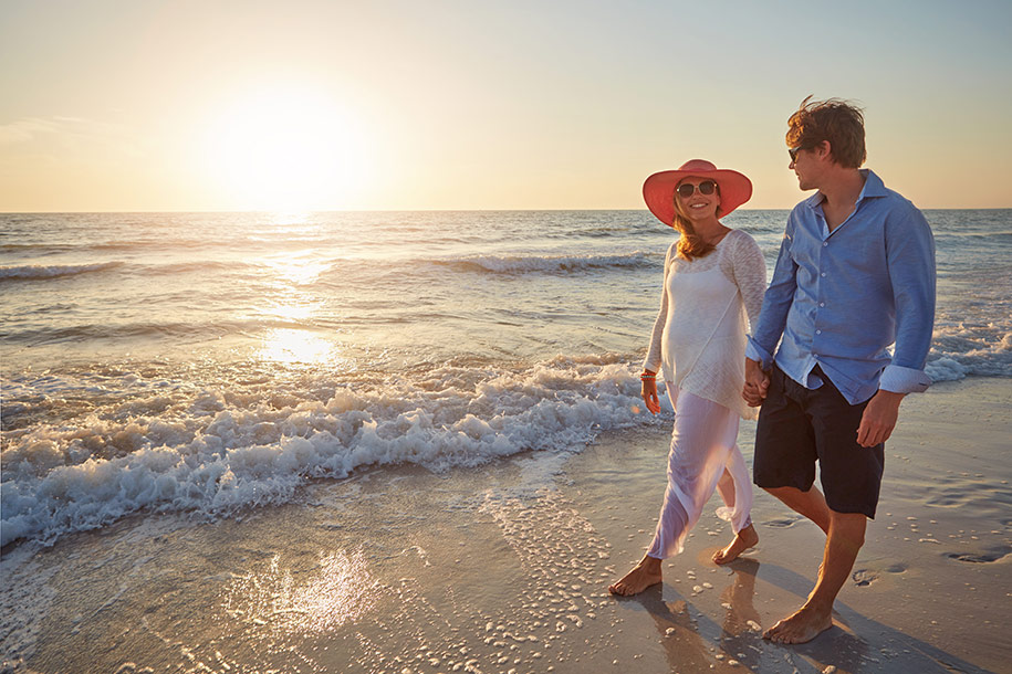 Couple Walking on Beach