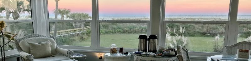 St Augustine Oceanfront Bed Breakfast Beach Resort Official Site   Verandah Dusk 1920x467 800x195 