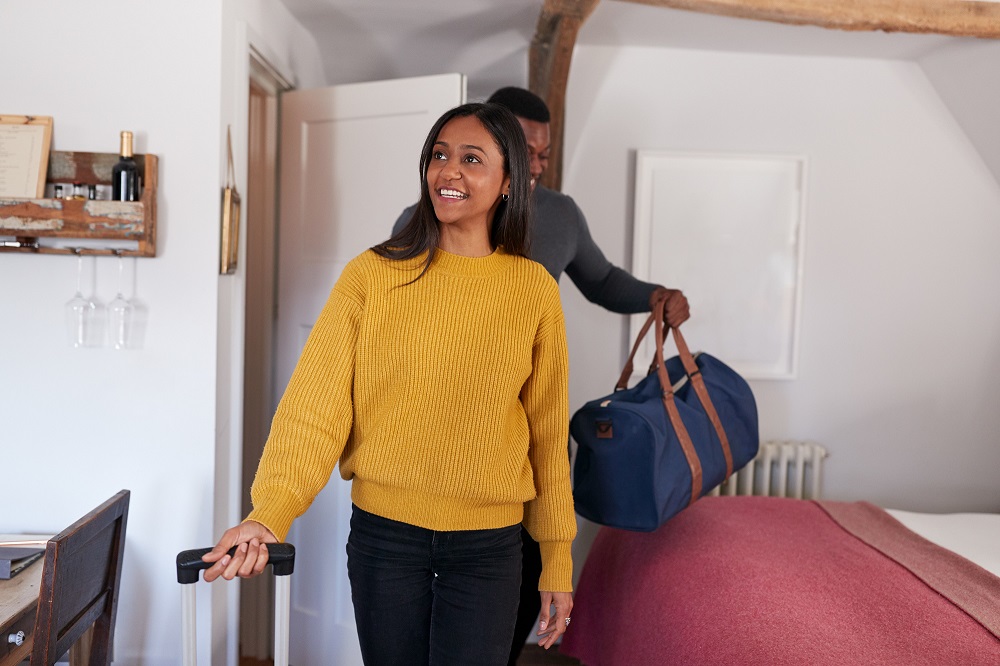 Couple entering room