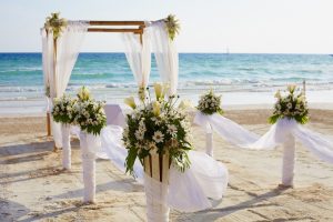 Wedding arch on beach